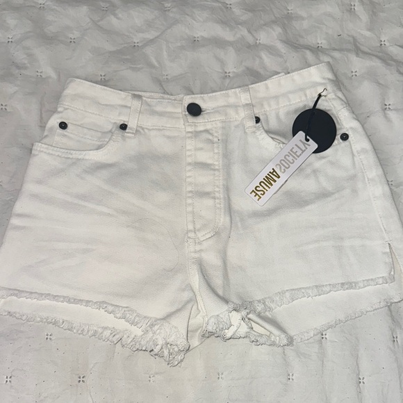 Amuse Society Pants - White Denim Shorts